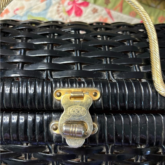 Vintage Black Rattan Purse - Picture 3 of 10